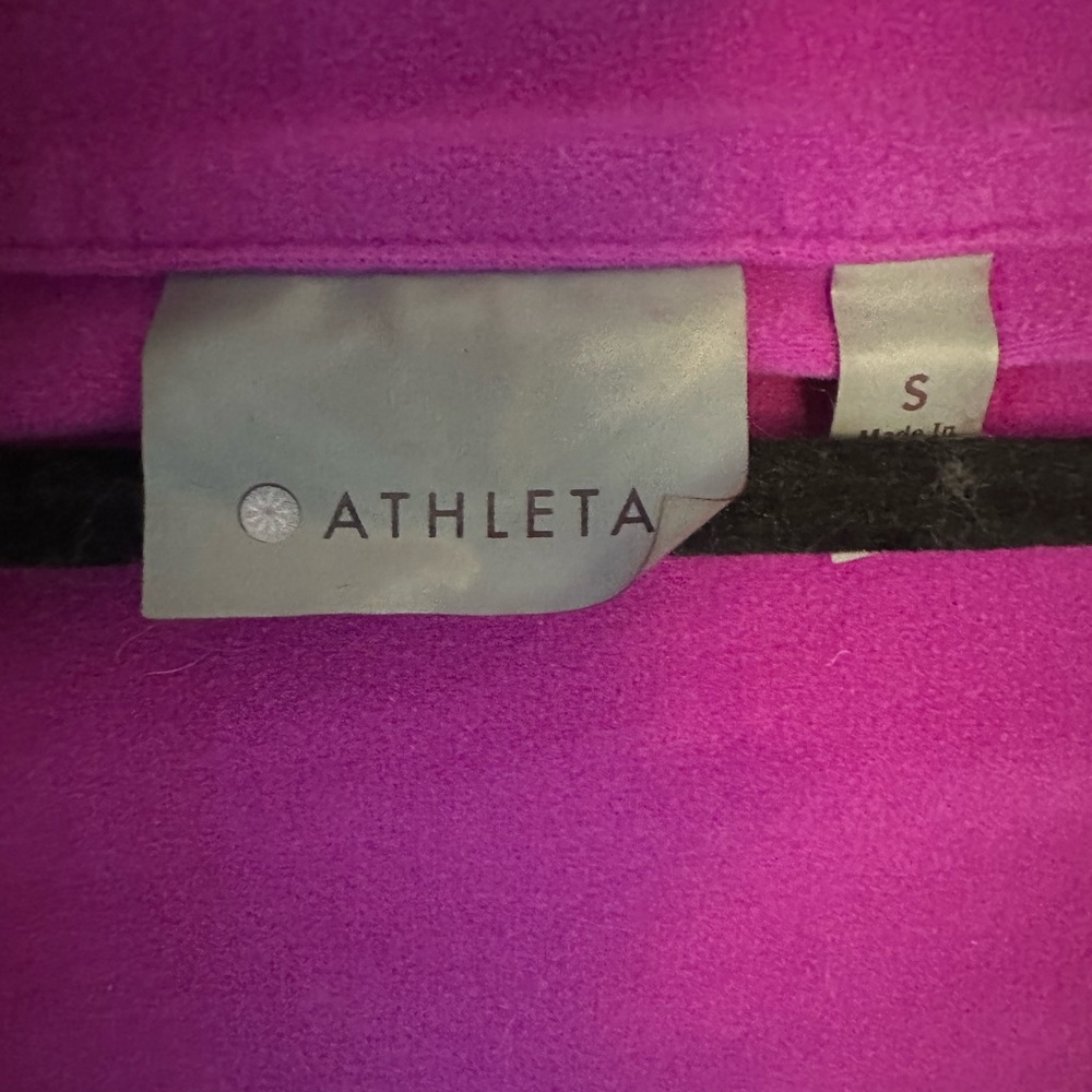 Athleta | Purple Pink Fleece Lined Half Zip Long Sleeve Running Top - Picture 6 of 7